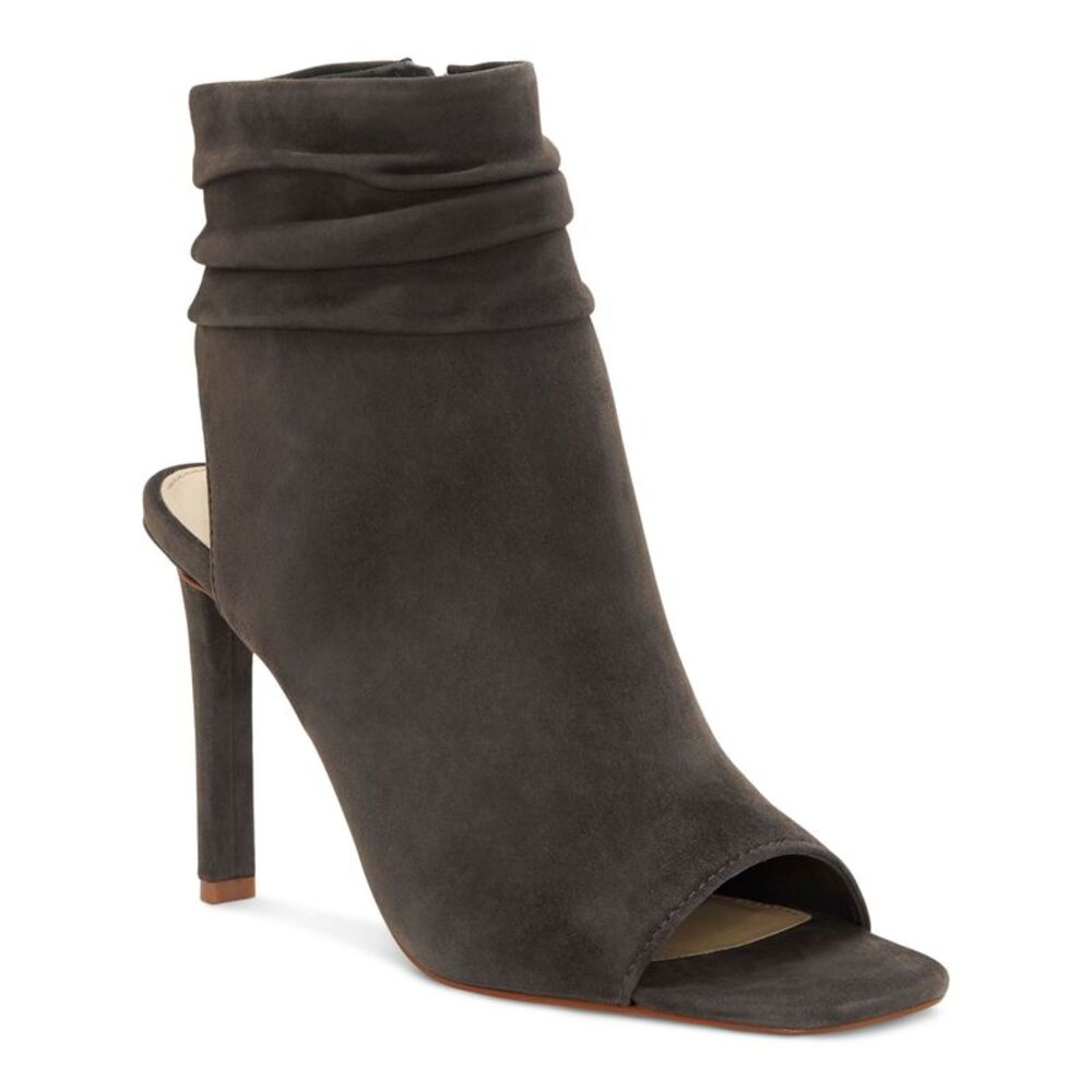 VINCE CAMUTO Womens Black Cut-Out Back Square Toe Stiletto Zip-Up Dress Pumps 10